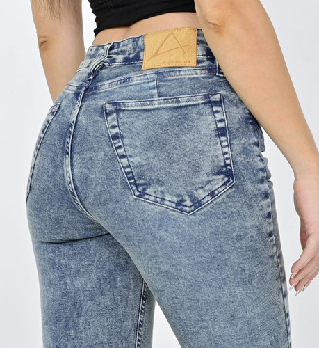 Jean Oxford Azul Nevado Elastizado Dama Diva