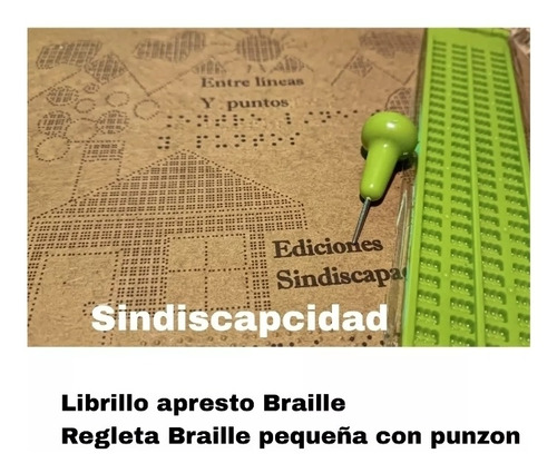 Librillo Apresto Braille Mas Regleta Pequeña Con Punzón