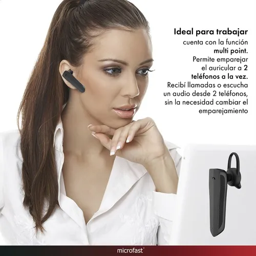 Auricular Monoaural Inal mbrico Bluetooth Celular Micr fono