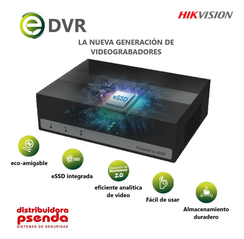 Kit Seguridad Hikvision Edvr 8ch + Ssd + 4 Cámaras Fullhd