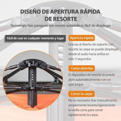 Carpa Automática Tipo Domo 240x240x135 Profesional 4/5 Per