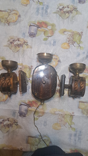 Apliques Marineros Pasteca Madera Bronce Lote De 3 Decoracio Marrón (Usado)