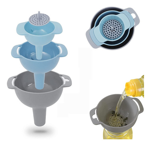 Embudo De Cocina Mini Embudo Con Colador De Malla, Boca