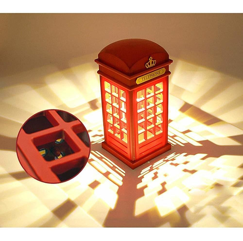 Cabina Telefónica Vintage Londres Diseñado Carga Usb Led Lám