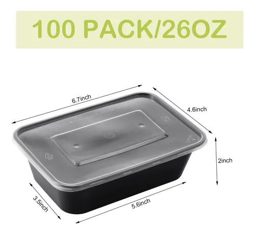 100 Recipientes De Plastico Con Tapa.