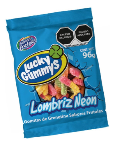 Gomitas Lucky Gummys Bolsita 100 Gr Gomitas Lucky Gummys 100g Lombriz Neon