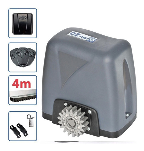 Kit Motor Portão Dz Nano Eletrônico 600kg 4 Metros 3 Control 220v