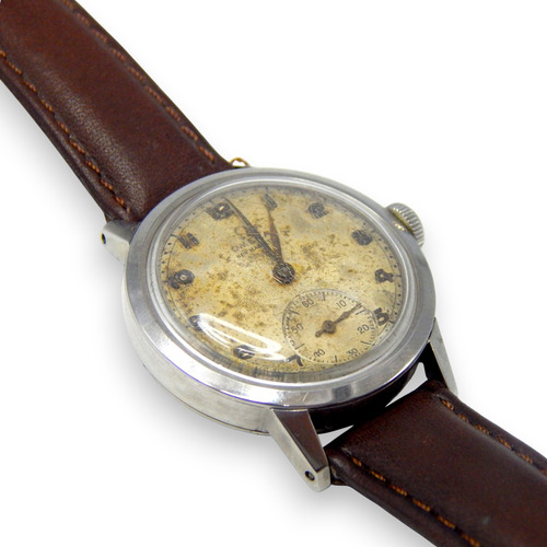 Reloj Omega 30t2 32 Mm Sub Segundos Acero Años 40 Marrón Oscuro Plateado Beige (Usado)
