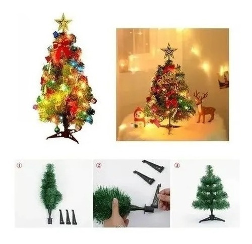 Árbol Navidad Pequeño Mesa Escritorio 60cm Decoración 