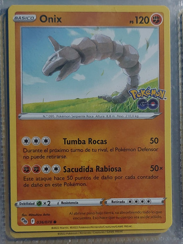 Carta Pokemon Onix 036/078 Uncommon Original