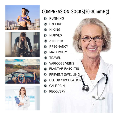 Calcetines De Compresión Mujer Hasta La Rodilla 3 Pares