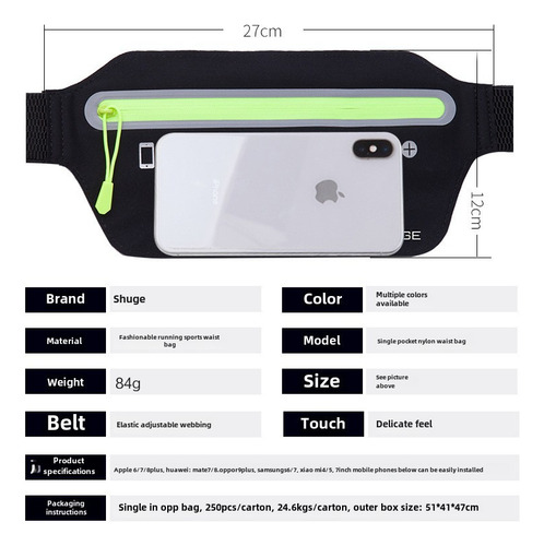 Bolsa Deportiva Impermeable, Elástica Y Reflectante Para Cor