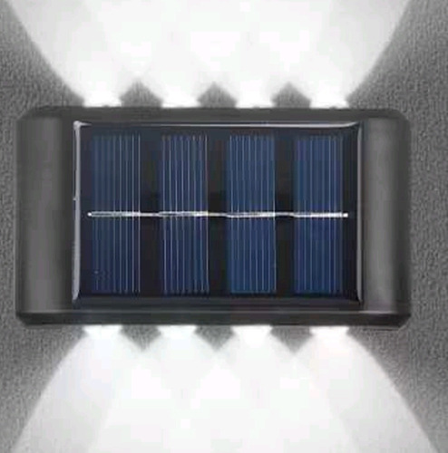 Aplique Solar De 8 Leds Para Exterior (kit De 2 Unidades)