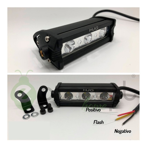 Kit Barra Led Mini Rompe Niebla Para Moto Cuatri De 9w X 2