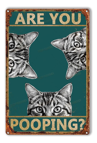 Letrero De Hojalata Vintage Con Texto En Inglés «cats Are Yo