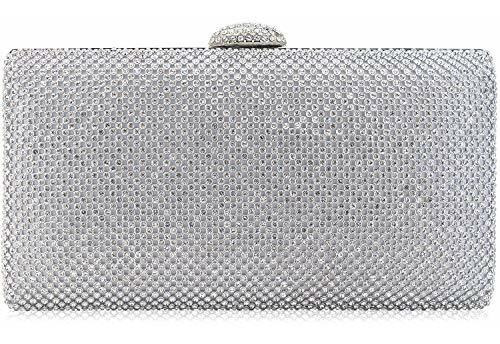 Dexmay Grande Crystal Rhinestone Embrague Noche Bolsa Monede