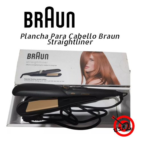 Plancha P/cabello Regulador Temperatura Braun Straightliner Negro (Usado)