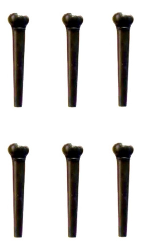 Pinos Para Cordas De Violão Aço Branco/ Preto Kit C/ 6