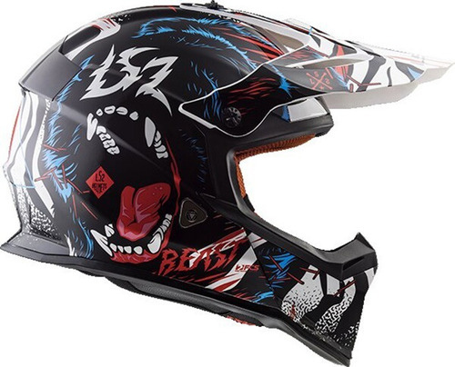 Casco Moto Ls2 Mx 437 Fast Core Black Motocross Devotobikes