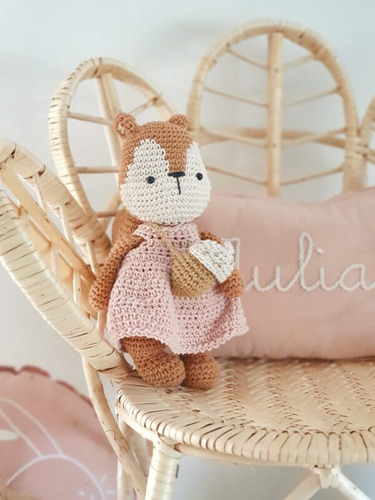 Ardilla Tejida/amigurumi/muñeco Apego/regalo Nacimiento