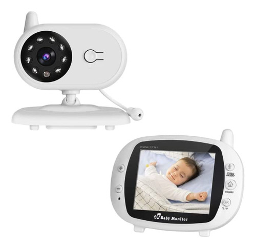 Monitor De Bebé Inalámbrico Con Cámara Y Pantalla De 3.5 Lcd