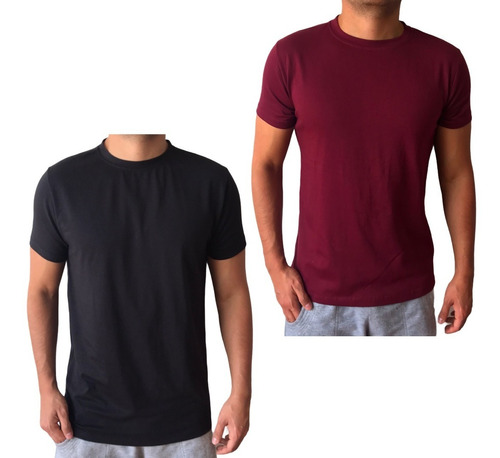 2 Camisetas Basicas Para Hombre En Algodon