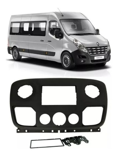 Moldura 2 Din Renault Master 2012 A 2019 - Preto - Fi-4091