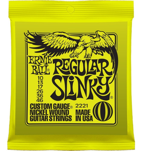 Encordado Ernie Ball 010 Guitarra Eléctrica 2221 Slinky Cuer