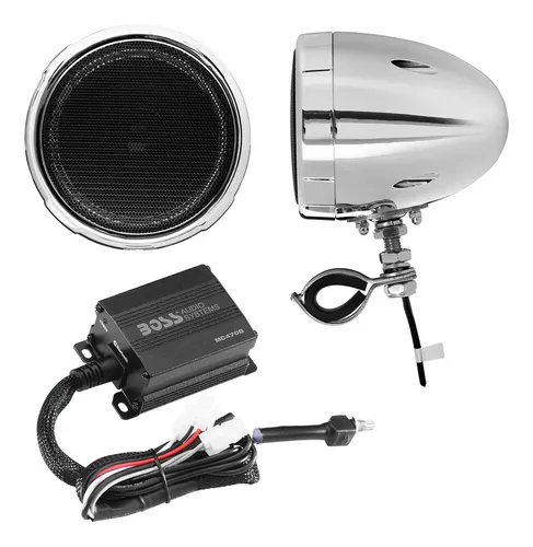 Sistema De Altavoces Bluetooth Para Motocicleta Mc470b - Amplificador Compacto Clase D, Altavoces Resistentes A La Intemperie De 3 Pulgadas, Control De Volumen - Sonido De Alta Calidad, Durabilidad Y