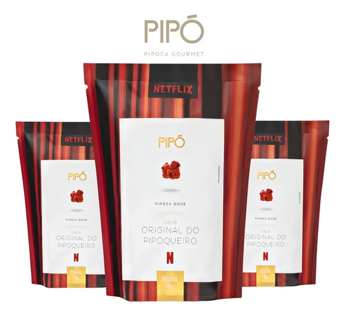 Pipoca Doce Gourmet Pipó Original Do Pipoqueiro 80g Sabor Baunilha