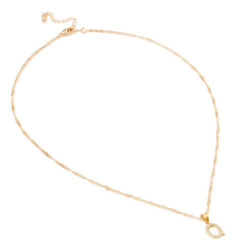 Dije Inicial / Letra Q Mini Con Zirconia Chapa De Oro 18k Color Dorado