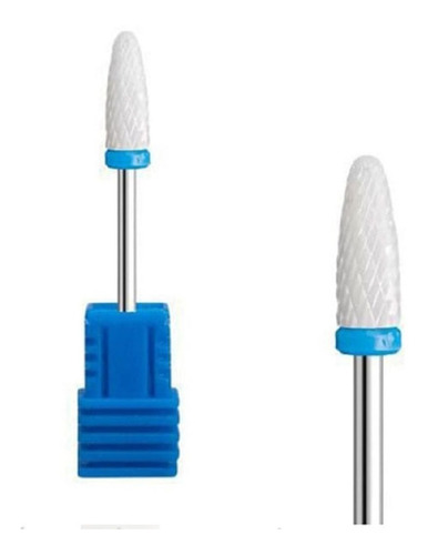 Fresa Ceramica Torch Cylinder Azul Torno Manicure Estylosas