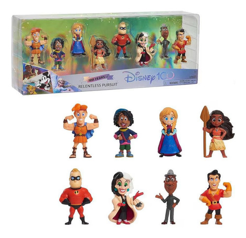 Set 8 Figuras Disney 100 Originales Anna Hercules Moana