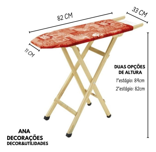 Tábua De Passar Roupa Grande Madeira Decoração Mega Oferta