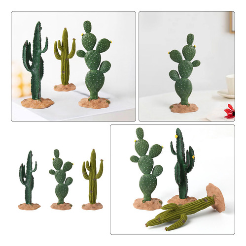 3 Unidades De Cactus Artificiales Artificiales Para Decoraci