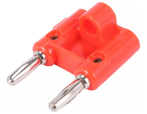 Conector Plug Macho Doble Rojo Compatible Con Banana