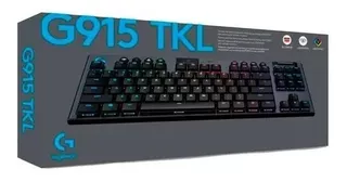 Teclado Logitech G915 Tkl Rgb Wirelees Mecanico Gaming Color del teclado Carbón Idioma Inglés