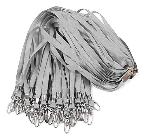 100 Piezas De Cordones De Nylon Gris Para Credenciales