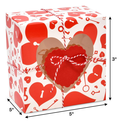 Paquete 24 Cajas Cupcakes San Valentín Con Etiquetas Corazón