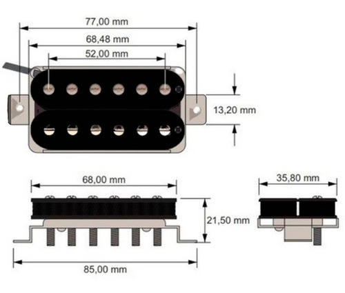 Set Captadores Humbucker Creme Com Moldura Powered By Lace