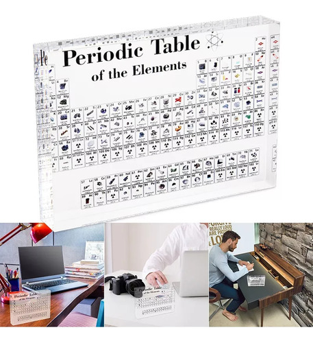 Tabla Periódica Con Elementos De Visualización Acrílicos.