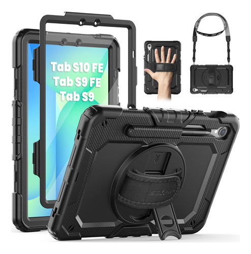 Funda Seymac Para Samsung Galaxy Tab S9, S9/s10 Fe, Negro