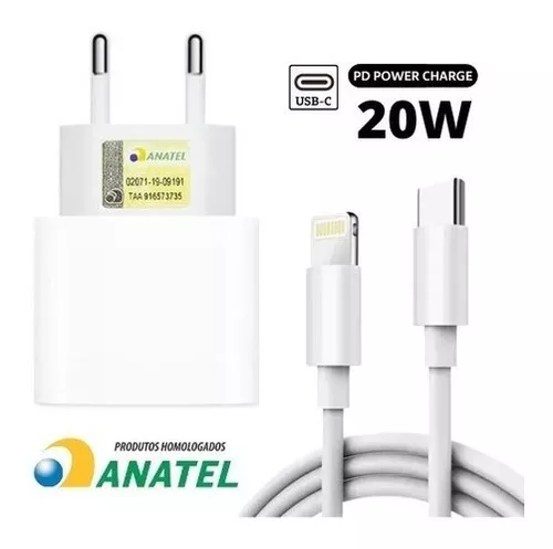 Carregador USB de 5W Compatível Iphone XR XS + Cabo Lightning 1M Anatel -  Hrebos - Carregador de Celular - Magazine Luiza