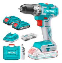 Comprar Taladro Percutor Y Atornillador Inalámbrico Total 20v, Industrial, Motor Sin Carbones, Mandril 13mm, 70nm - Con 2 Baterías 2.0ah Litio-ion, Cargador, Maletín Plástico, Mechas Y Puntas - Tidli20605