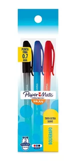 Boligrafo Inkjoy Punta Fina Paper Mate Surtido Blister X3