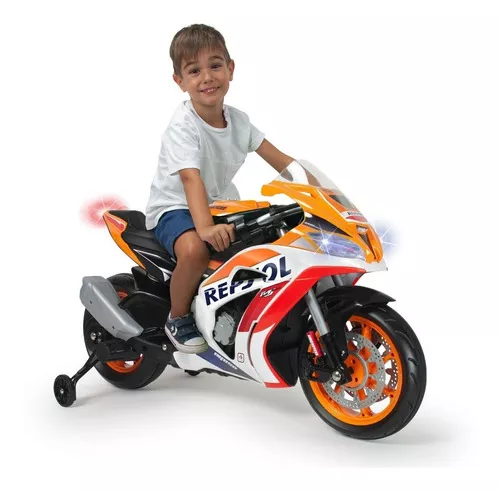 Moto Electrica Para Niños Montable Infantil Injusa Color Blanco