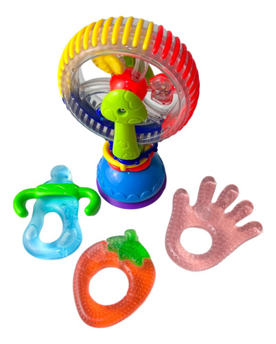 Kit C/ Mordedores E Brinquedo Interativo Para Bebês Cor Kit Para Bebês