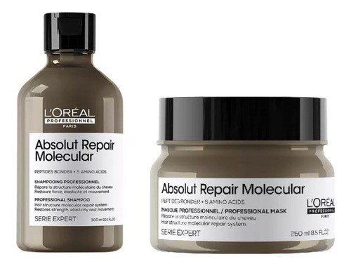 Kit Loreal Absolut Repair Molecular Shampoo 300ml + Mascara