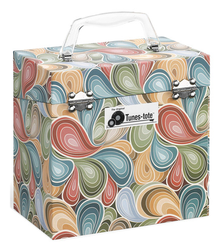 Tunes-tote  Paisley Parte 45 Rpm Record Caso Caja Carry Para