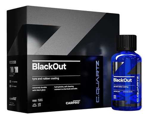 Carpro Cquartz Blackout Coating De Neumáticos Y Gomas 50 Ml